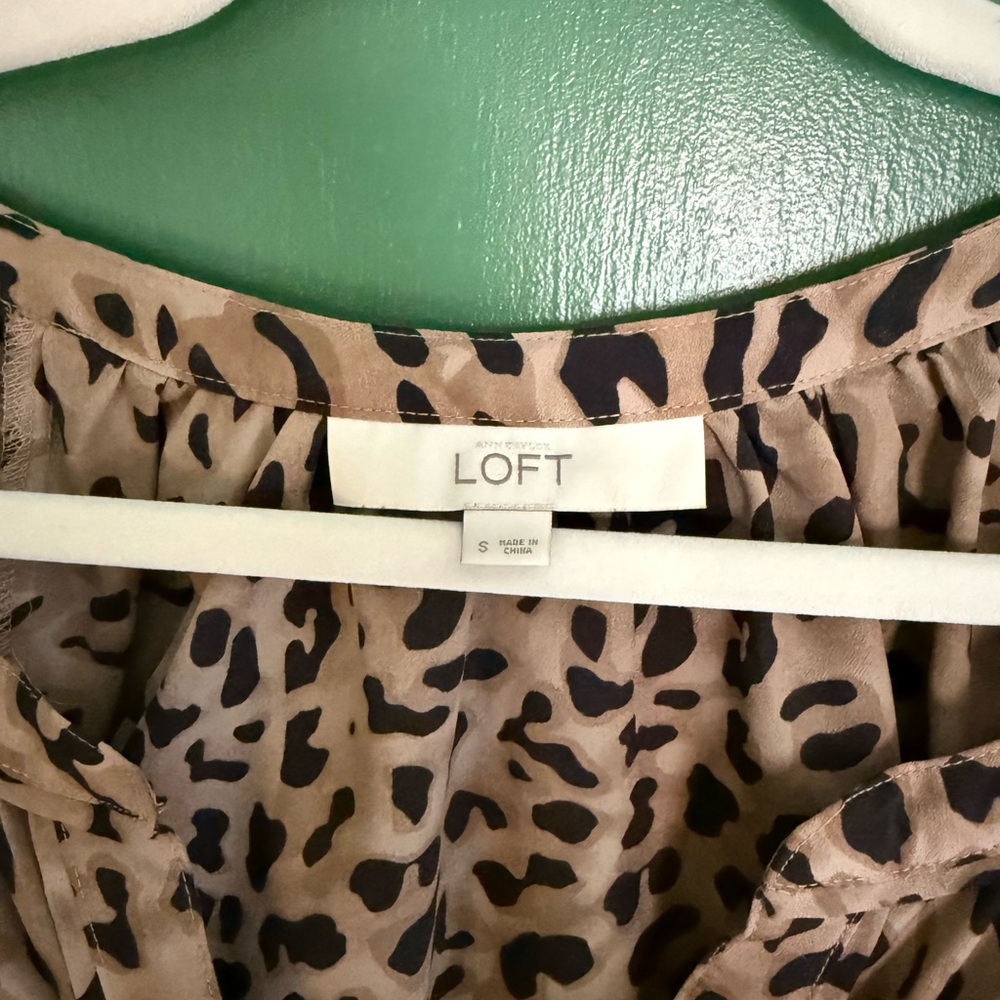 LOFT Small Leopard Print Blouse - Picture 4 of 4